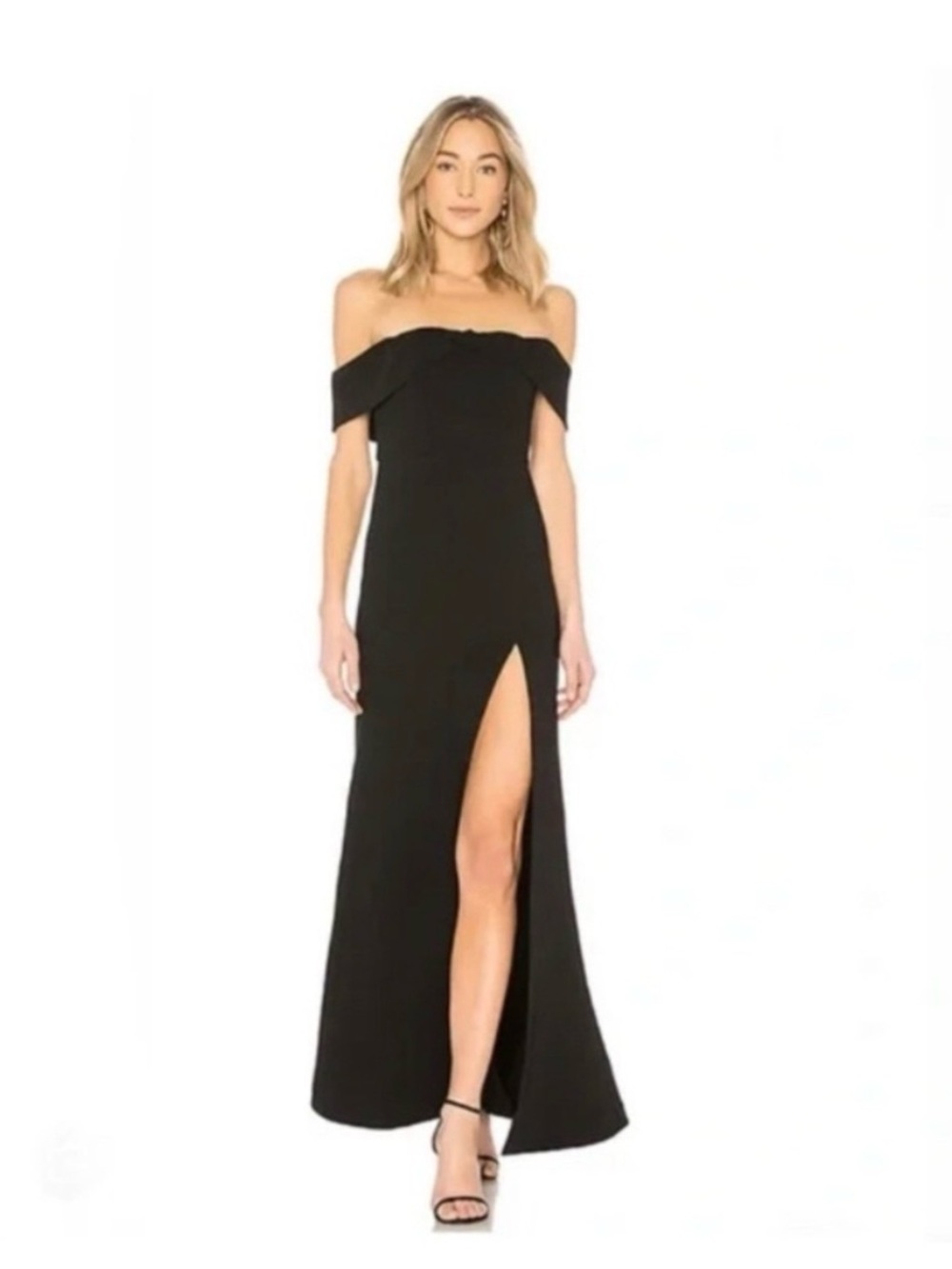 NBD Black off the shoulder maxi length gown medium